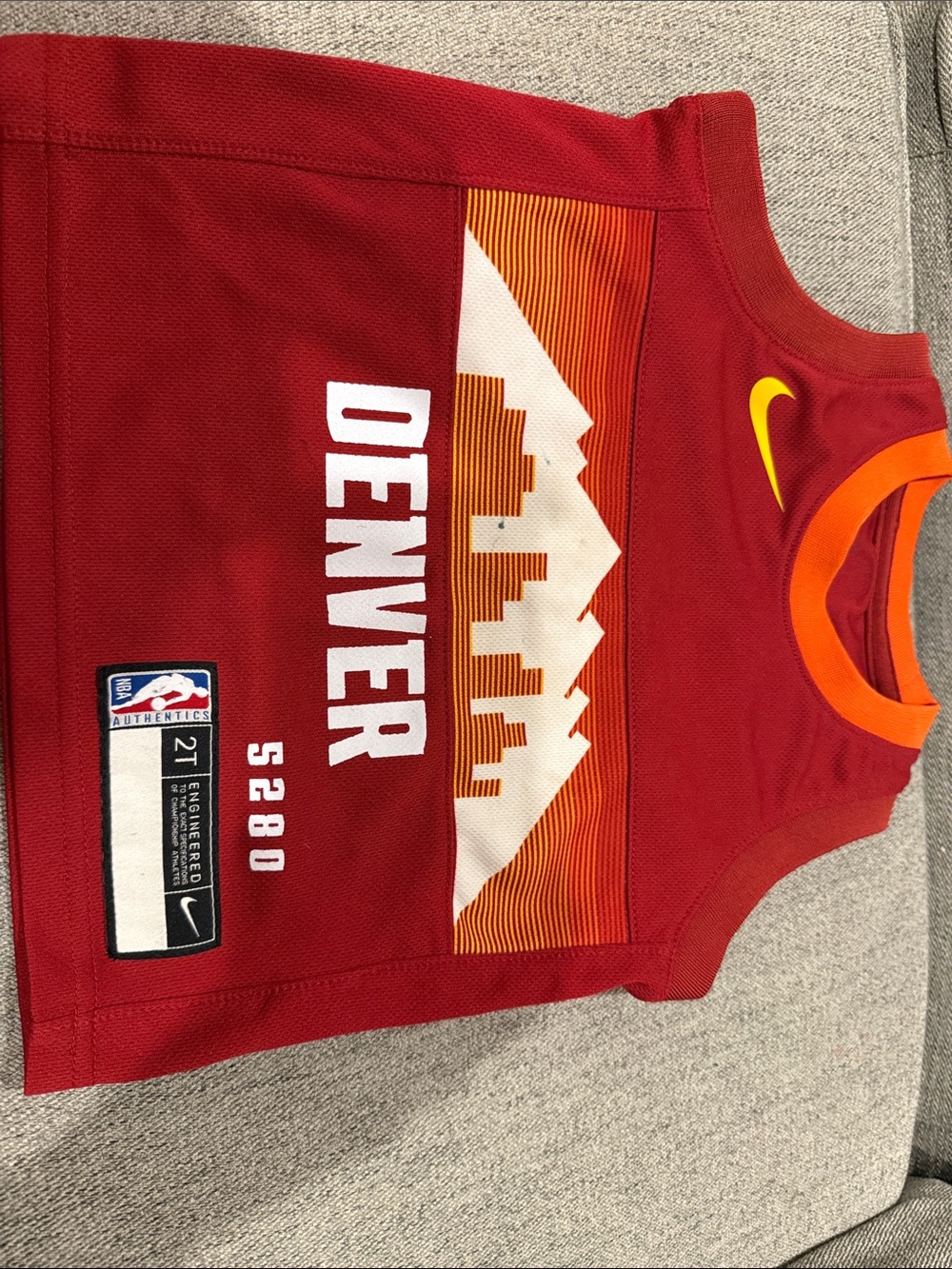 Nike Kids Red & Orange Denver Basketball Tank Top